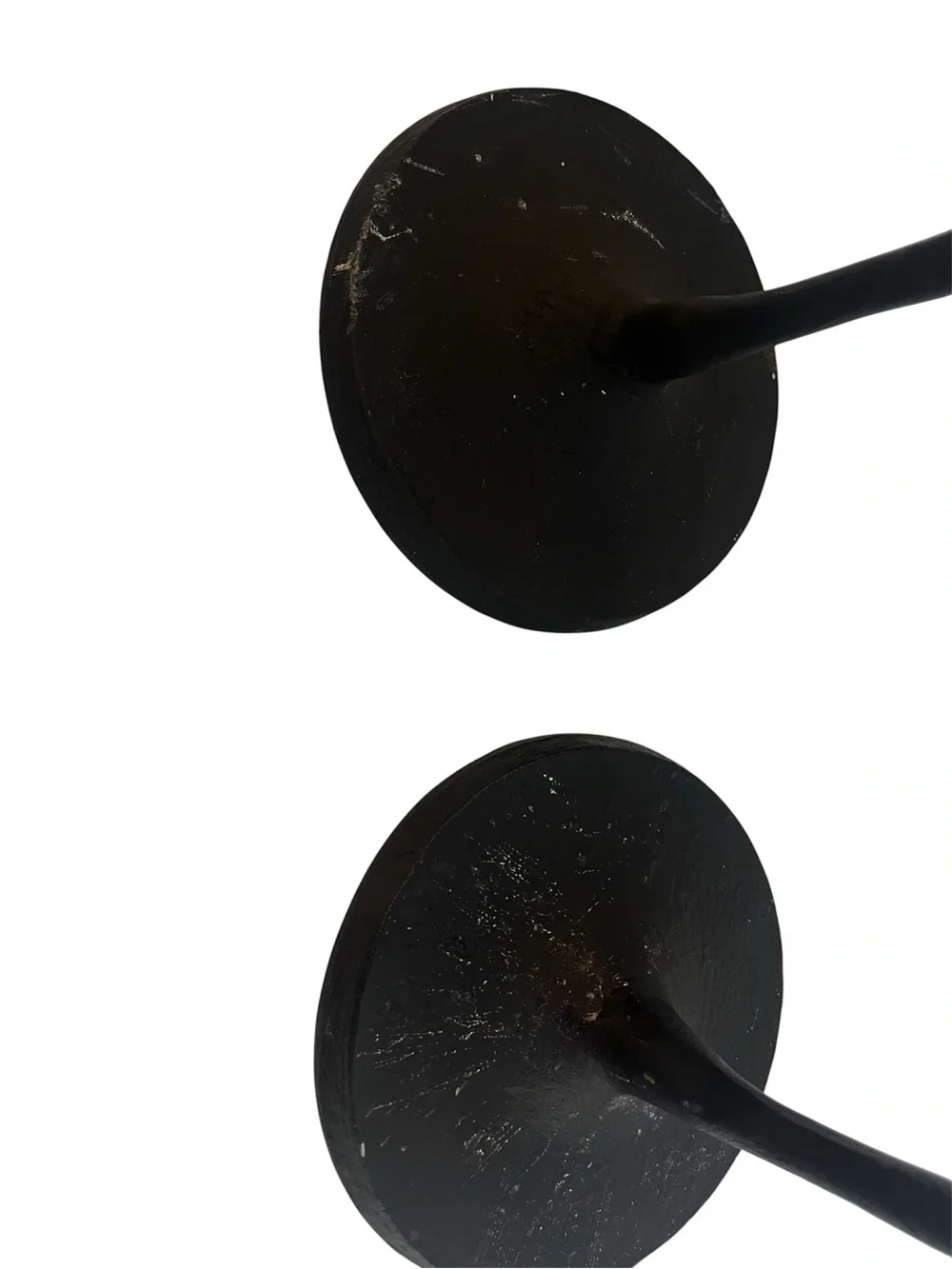 Pair Of Pottery Barn Candle Holders Botanical Bougeoir Forged Iron Black 14”